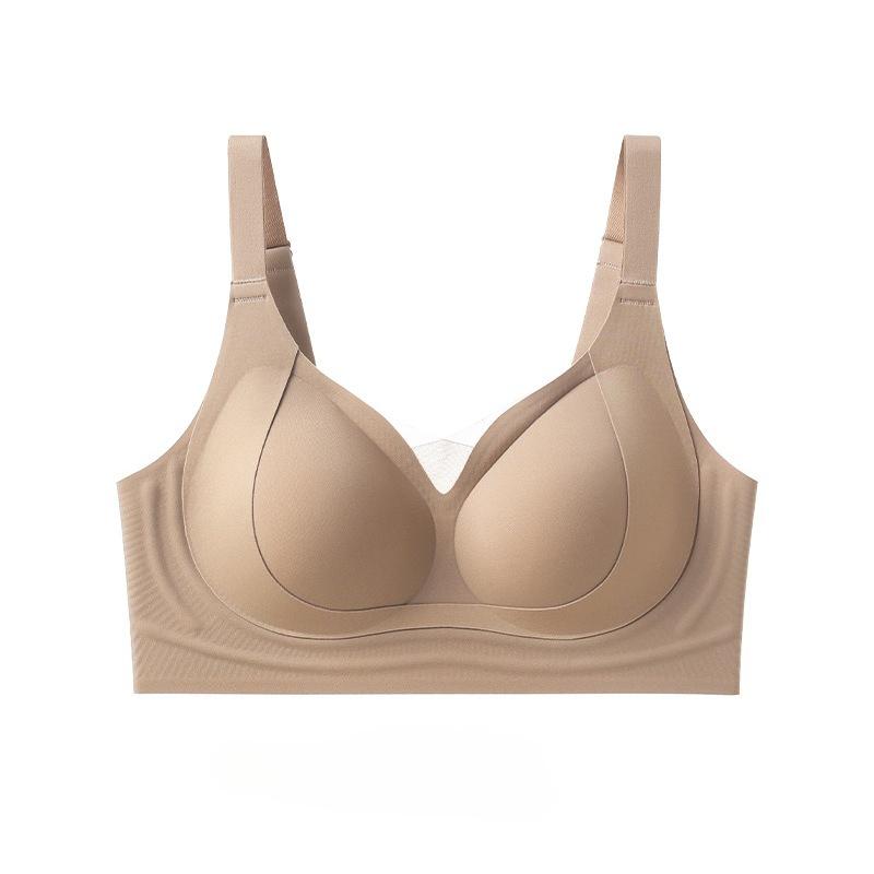 Small V-Neck Soft Support Push Up Bandeau Bra, Wireless Adjustable Side Gathering Shaping Comfort Women's Bra