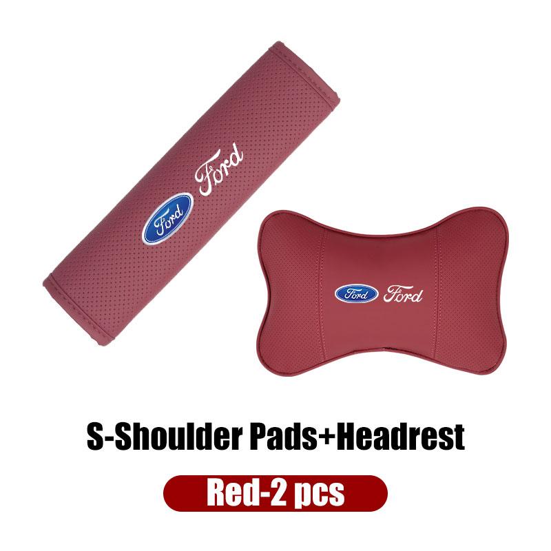 For Ford 1Set Car Seat Headrest Pillow With Seat Belt Shoulder Pad Cover Escort KA Flex Everest KA Expedition Falcon Fusion