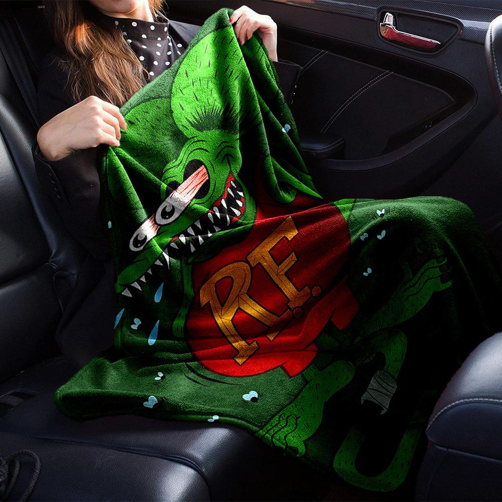 1pc Rat Fink Throw Blanket Soft Flannel, Cozy All Season Polyester Perfect for Home, Office