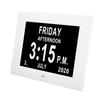 Digital Calendar Clock 7 Inch HD Large Font Auto Dimmable Electronic Alarm Clock for Elderly White