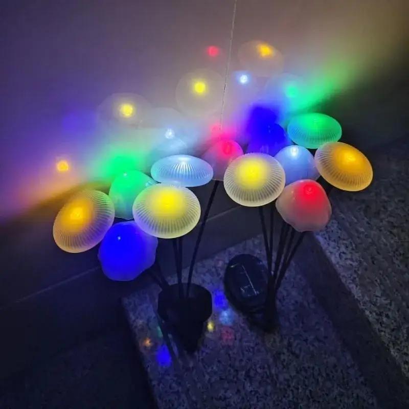 Lumină solară LED pentru meduze, model 3D, cu efect de leu, pentru grădină, decor, impermeabilă, cu efect solar pentru exterior, pentru patio, balcon, curte, pat de flori