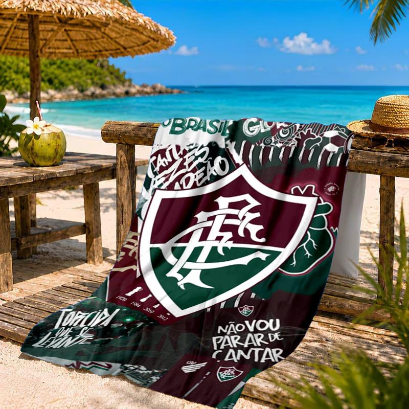 Flumi-nense Football Crest Printed Microfiber Beach Towel, Soft And Absorbent, Quick-Dry, Ideal for Summer Travel, Beach Essential, Swimming Pool