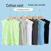 Boys' Solid Color Cotton Tank Top - Summer Sleeveless T-Shirt for Kids and Baby.