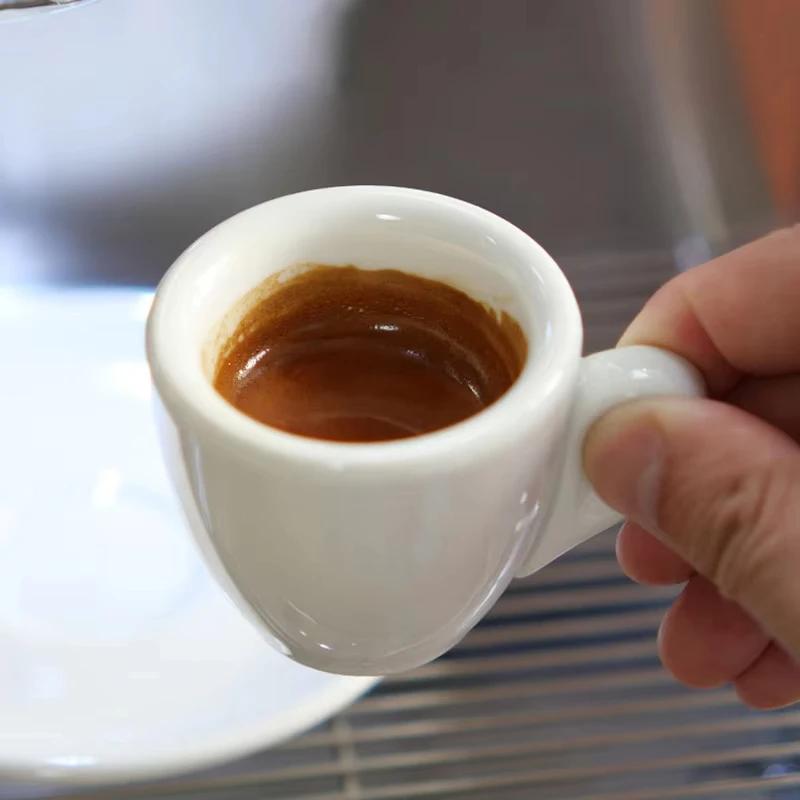 60ML Ceramic Espresso Cups with Thick Design for Single Cup 9mm Cup Wall Long Lasting Insulation Espresso Barista Accessories 60ml
