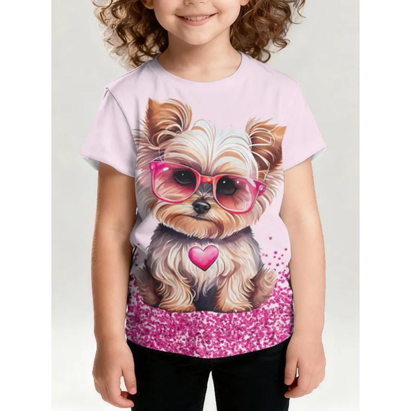 Fashion Children's Clothing Crew Neck Short Sleeve 3D Casual Color Printing Casual Short Sleeve Crew Neck T-Shirt