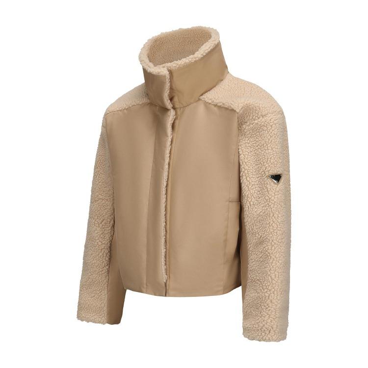 Vintage Style Womens Plush Fleece Bomber Jacket Windproof Warm Loose Fit Lapel Zipper Short Coat Long Sleeves Outerwear Autumn Winter Tops