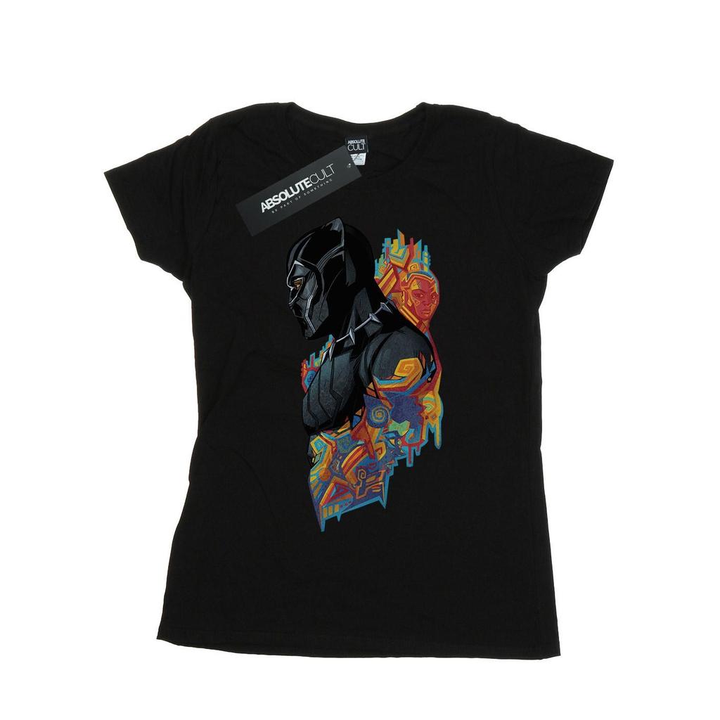 Marvel Dámské/Dámské bavlněné tričko Black Panther Profile