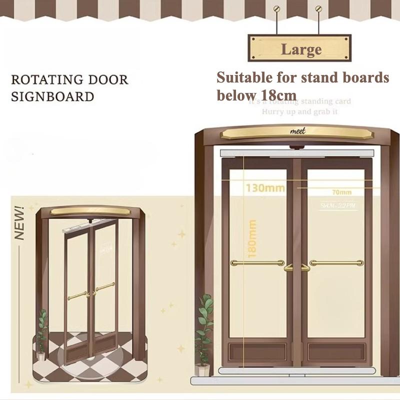 Rotating Door Acrylic Signboard Original Design Ornaments for Desktop Decor Anime Character Standing Background Cartoon Figurine