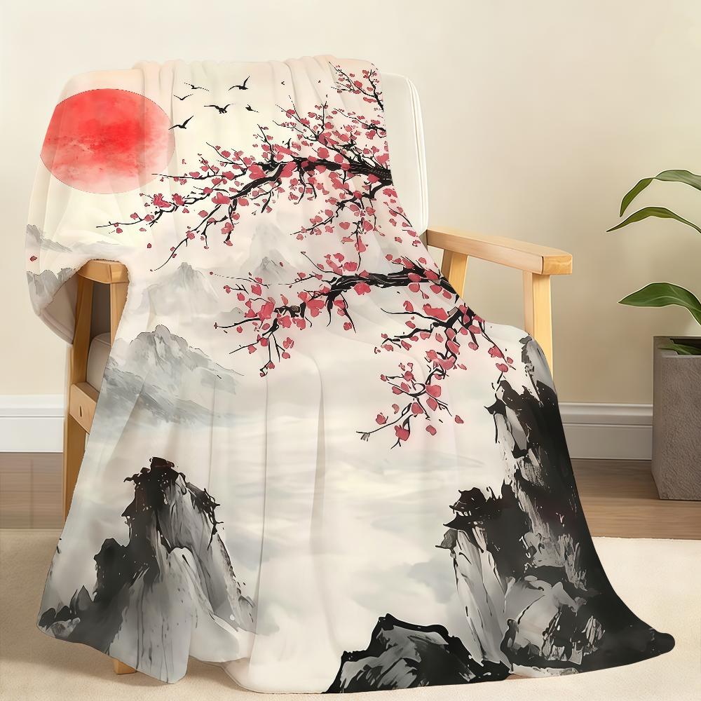Plum Blossom Blanket Soft Throw Blanket for Home Bedroom Bed Sofa Picnic Travel Office Rest Cover Blanket Gift