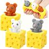 Cheese Toy Stress Rat Toy Mice In Cheese Sensory Anxiety Relief Office Ball Fidget for Birthday Stress Relief Gifts Party Favors