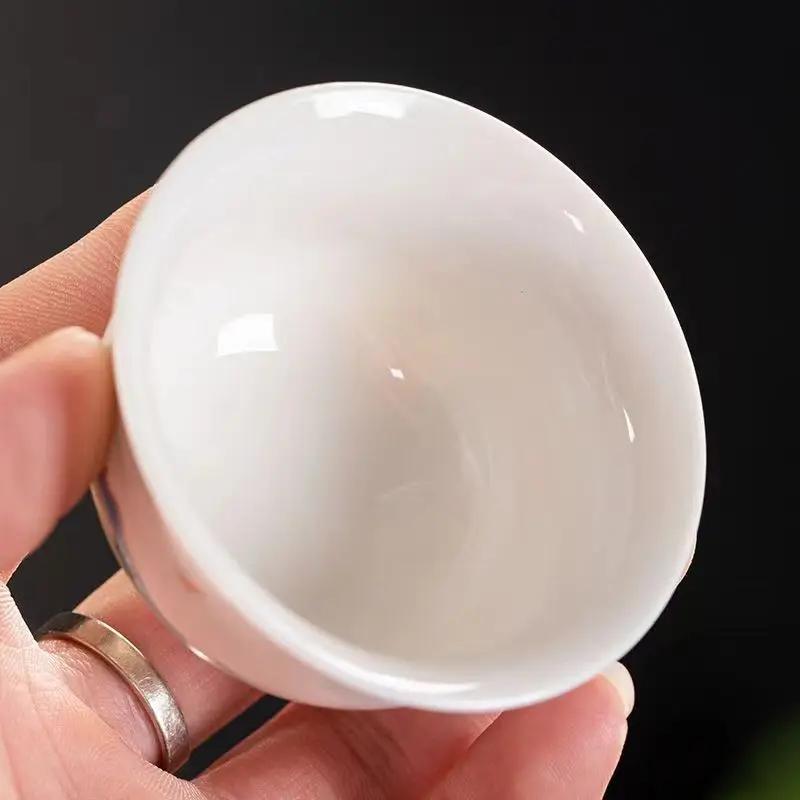 Exquisite 6pcs White Porcelain Kungfu Tea cup,China  Tea Cup set,Travel Tea Bowl Kung Fu Tea Set Chinese Teacup Sets Drinkware