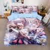 Game Genshin Impact Bedding Set,Gamer Cartoon Comforter Duvet Cover Bed Set Quilt Cover Pillowcase,King Queen Size Bedding Set