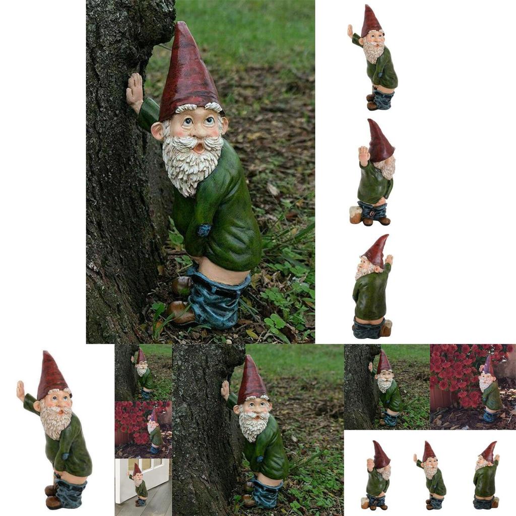 Creative Naughty Gnome Garden Statue Vibrant Resin Dwarf Yard Outdoor Decorative Sculpture