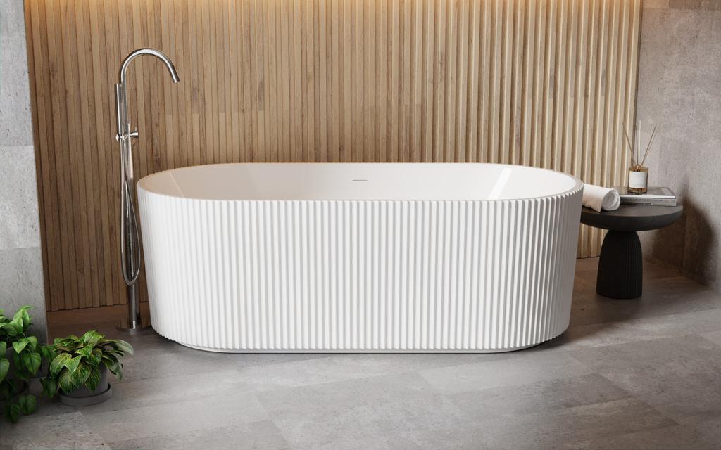 VEO I black floor-standing bathtub tap + Besco Easy-Box