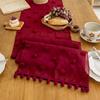With 3D Pom-poms Lace Table Runner Nordic Style Table Linen Dining Table Cloth  Party