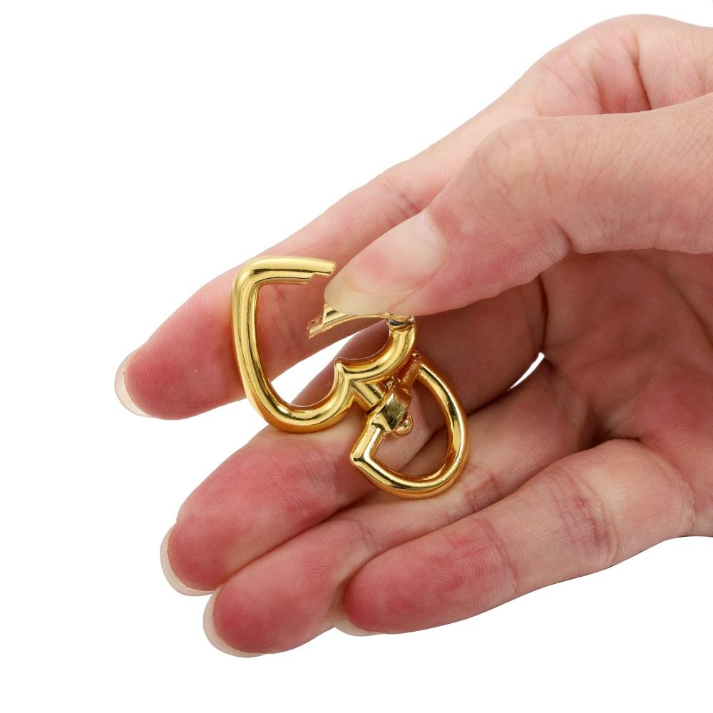 5Pcs/lot Peach Heart Shape Metal Lobster Clasp Hooks Key Ring Connectors For DIY Keychain Jewelry Making Supplies Accessories