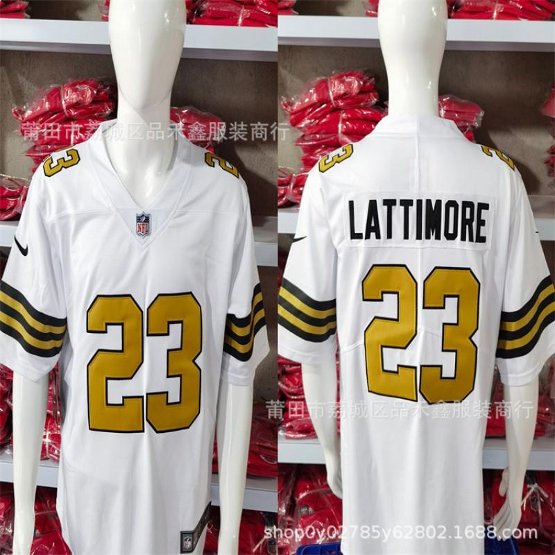 Maglia da Football NFL New Orleans Saints Lattimore 23 Brees 9 Mathieu 32 Misto Cotone Unisex Adulto Abbigliamento Sportivo