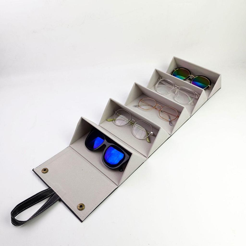 Handmade Multi-section Folding Eyeglass Case for Myopia Glasses & Sunglasses