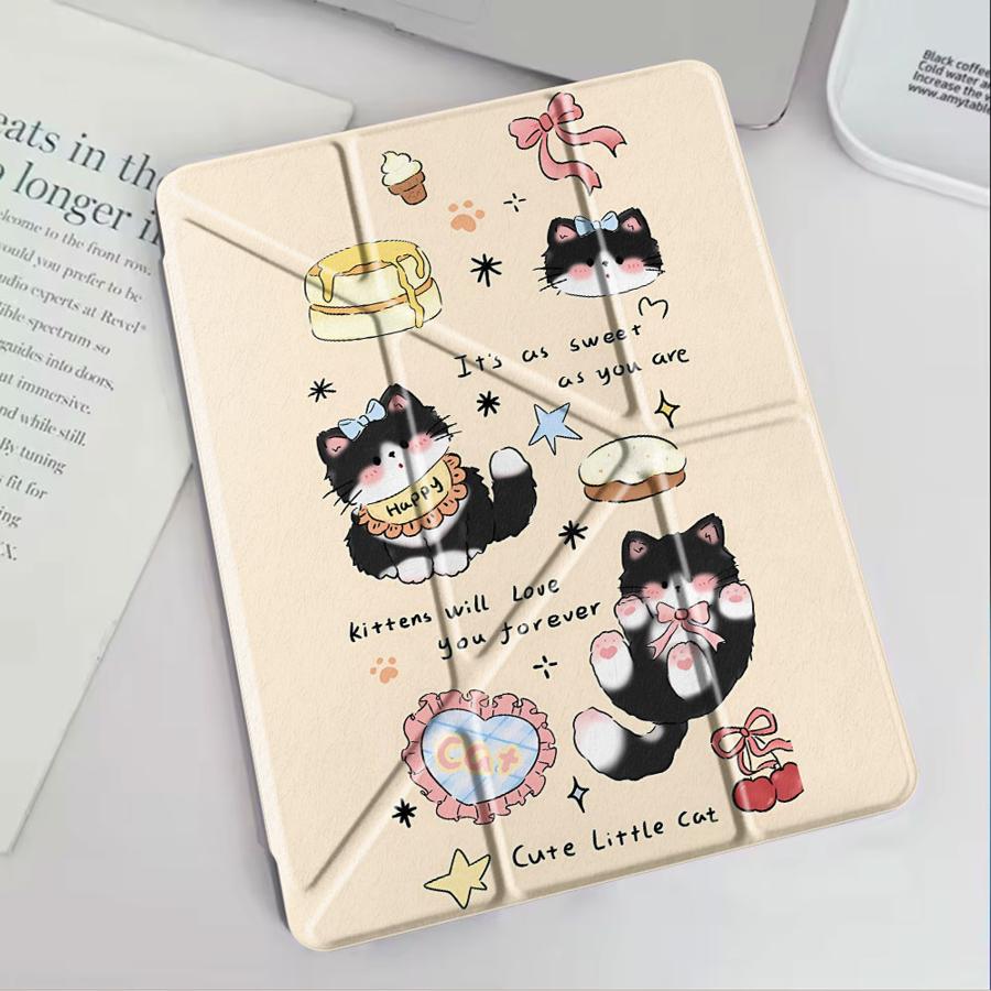 Black Cat Holder Cover Tablet Case For iPad Mini 6 7 Pro 2025 Air 4 5 M3 M2 1 2 M4 11inch Pro 11th 10th 9th 8th 7th 12.9inch
