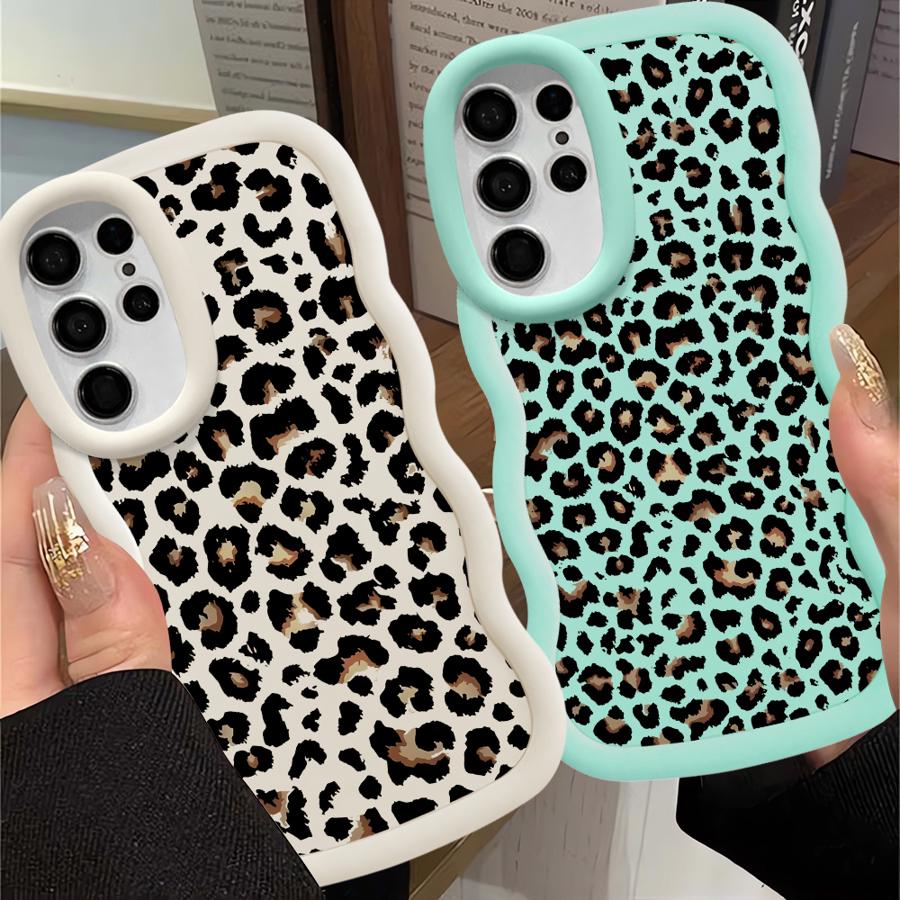 Brown Leopard Print Soft Phone Cover Case for Samsung Galaxy A26 S23 Plus S25 S24 S22 Ultra S20 FE S21 A25 A54 A35 A55 A34 A36