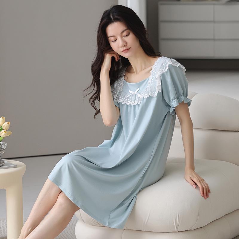 Women's Loose Summer Nightgown: Short Sleeve, Cool & Lightweight Plus Size Pajama Dress for Moms