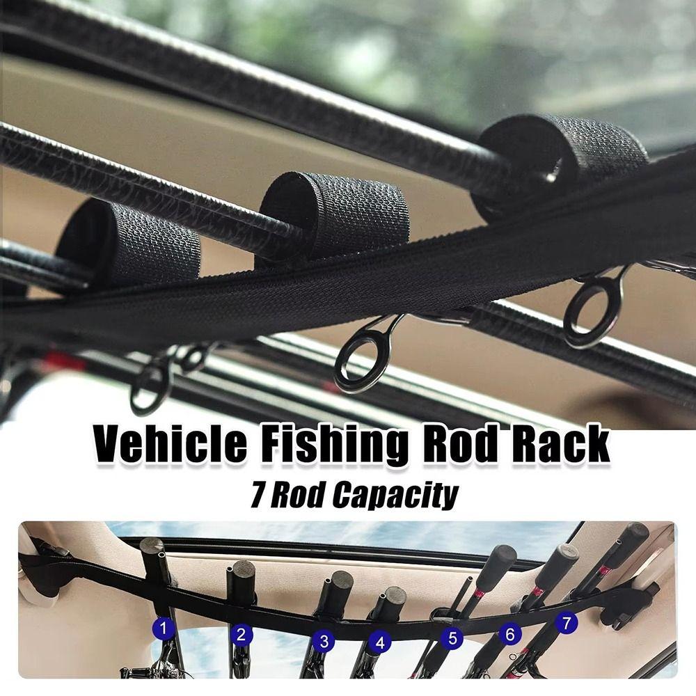 2Pcs 7 Rod Capacity Car Fishing Rod Holder Adjustable Car Fishing Pole Carrier Rear Seats