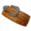 Embossed Retro Head Layer Cowhide Belt Hard Genuine Leather Personality Versatile Fashionable Pattern Belt Not Deformed Pants Belt