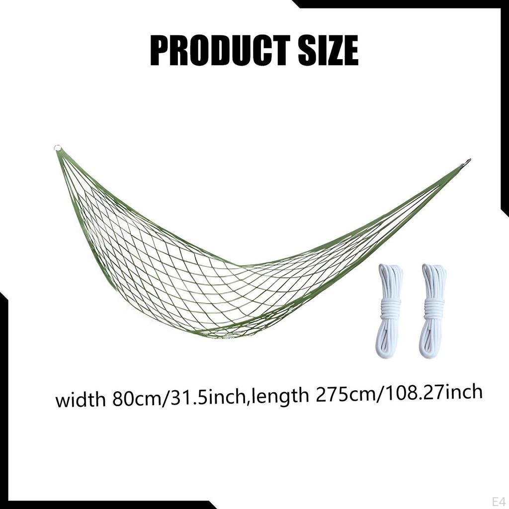 Camping Hammock Mesh Nylon Sleeping Bed Portable with Hooks Travel Swing Hanging Outdoor Sport