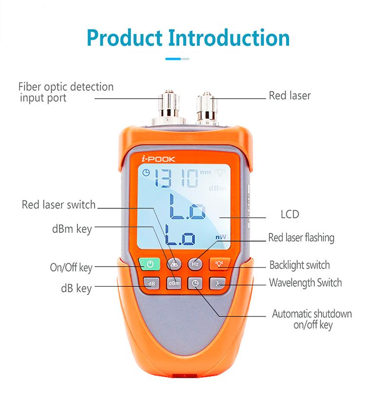 Great Quality And Good Price Of Handheld Fiber Optical Tools i-POOK PK56 Mini Optical Power Meter 0.3% Accuracy 150mW 220V