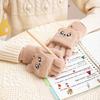 Half Finger Flip Cover Student Mittens Thick Plush Riding/Writing Gloves Knit Gloves 3-12Years