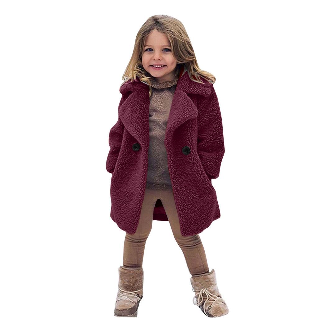 Children's Casual -color Coat Casual Long-sleeved Coat With Pockets