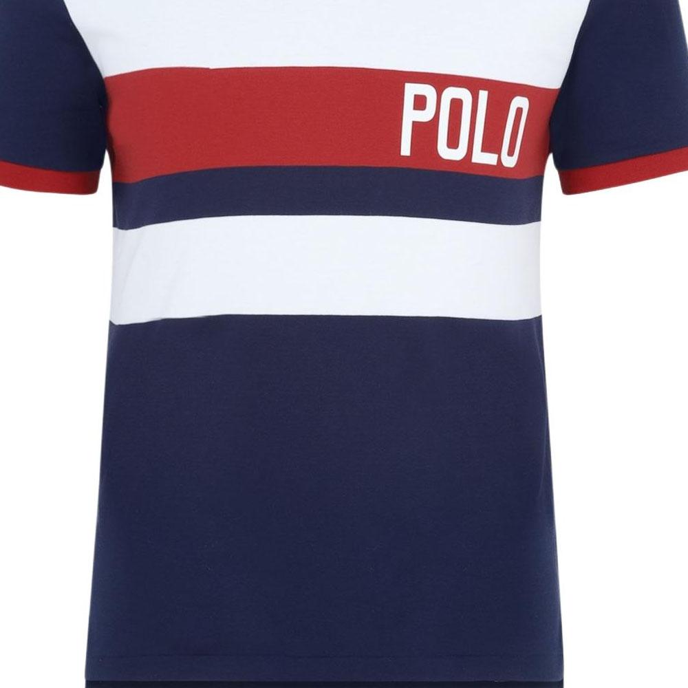 Polo Ralph Lauren Logo Print Color Block Short Sleeve Polo Shirt Men Tops 710746454-001