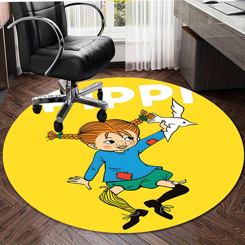 1pc Pippi Longstocking2 Design Printed Area Round Carpet for Bedroom Living Room Home Decor Rugs Mat Non Slip Mat Rug for Bedside