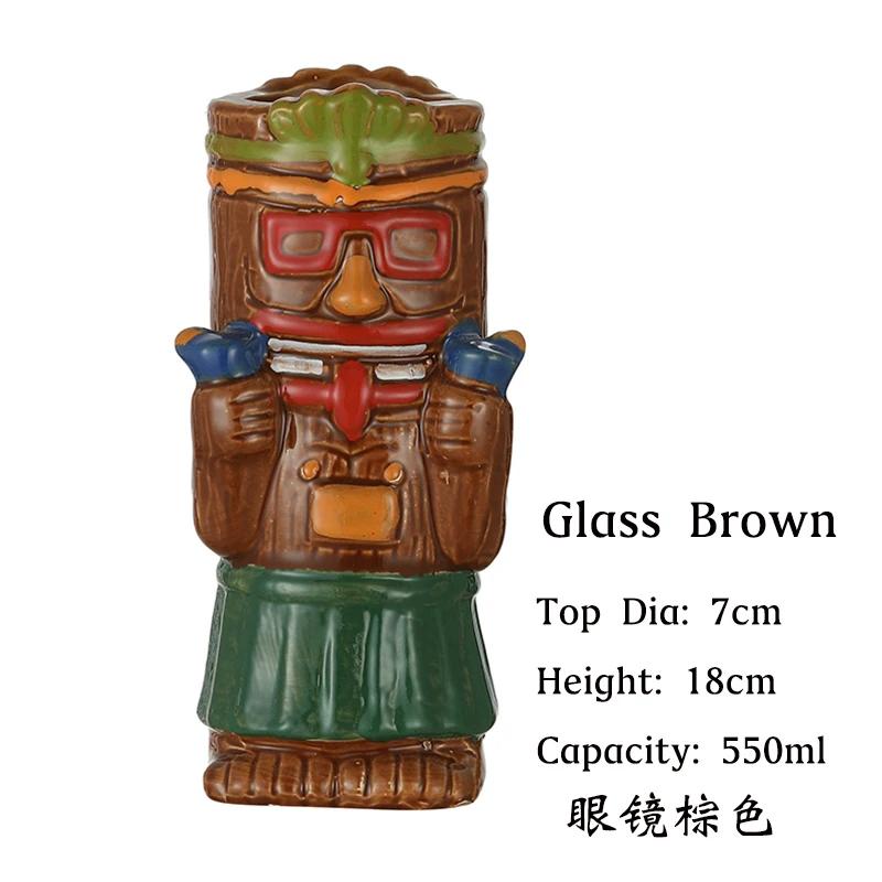 1PCS Tiki Mugs Ceramic Mug Party Cocktail Tumbler For Liquor, Beverages