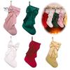Reusable Fabric Stockings Velvet Christmas with Decorative Bow, Large Xmas Hanging Gift Holders Socks for Fireplace, Mantel, Tree, Holiday Party Decor