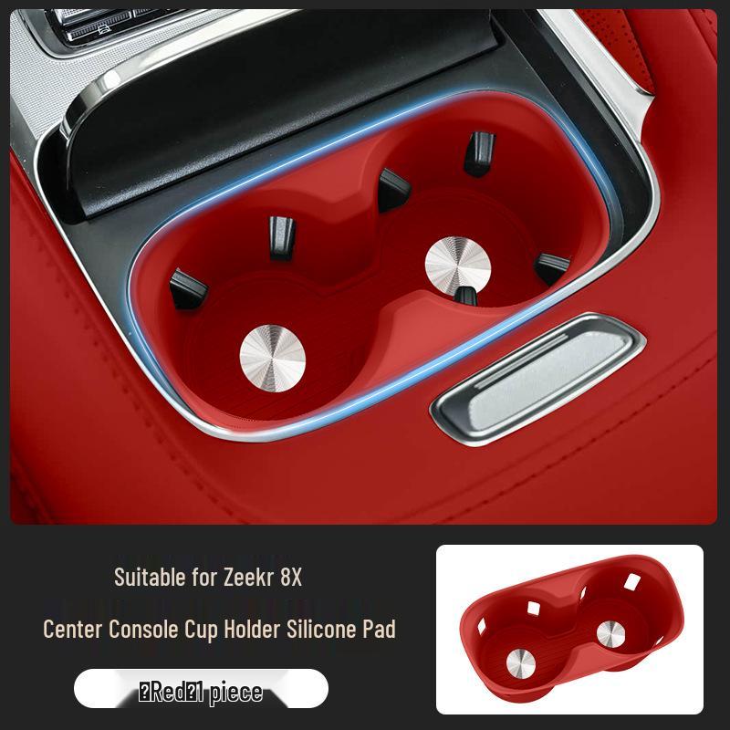 Zeekr 8X Center Console Cup Holder Silicone Protective Pad & Armrest Box Interior Accessory. For Zeekr 8X
