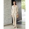 JUZUI Smart Commuter Pleated Beige Women's Trousers JWEQ11105