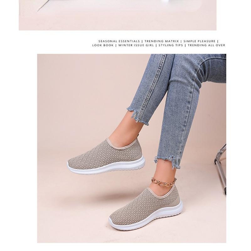 Flat Shoes Women's Hollow Breathable Mesh Casual Shoes Slip-on Walking Shoes Sneakers Summer Fashion Women's Sneakers 2024
