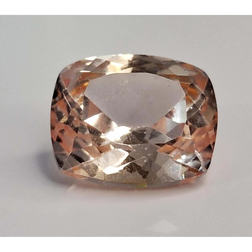Natural Peach Morganite Cushion Cut 11-13 Ct Fabulous Certified Loose Gemstone