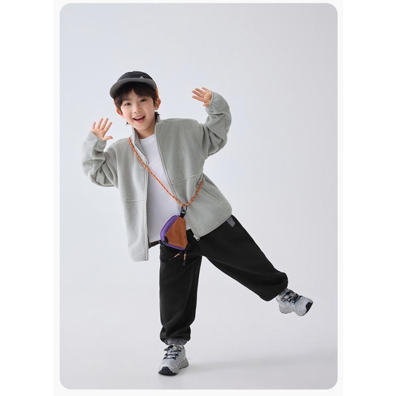 Boys Kids Fleece Zip Up Cardigan Jacket Outdoor Casual Children Top