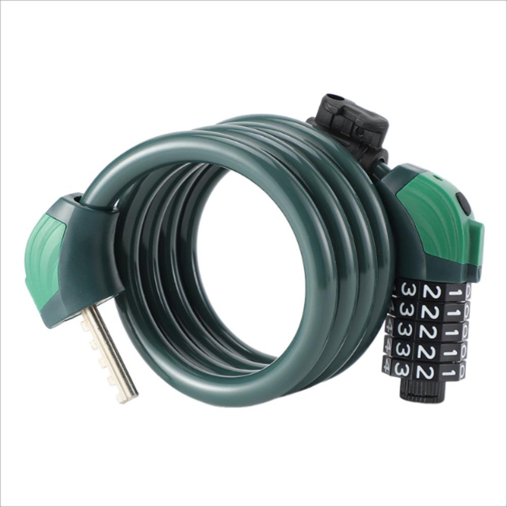 

1200MM Bicycle Code Cable Lock ABS with Steel Wire Steel Cable Lock Bicycle Accessories темно-зеленого