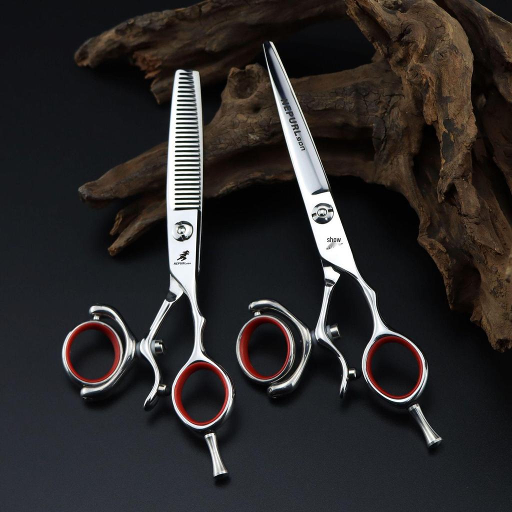 Naipusen 720° Rotating Hairdressing Scissors Set - Straight, Thinning & Bang Shears