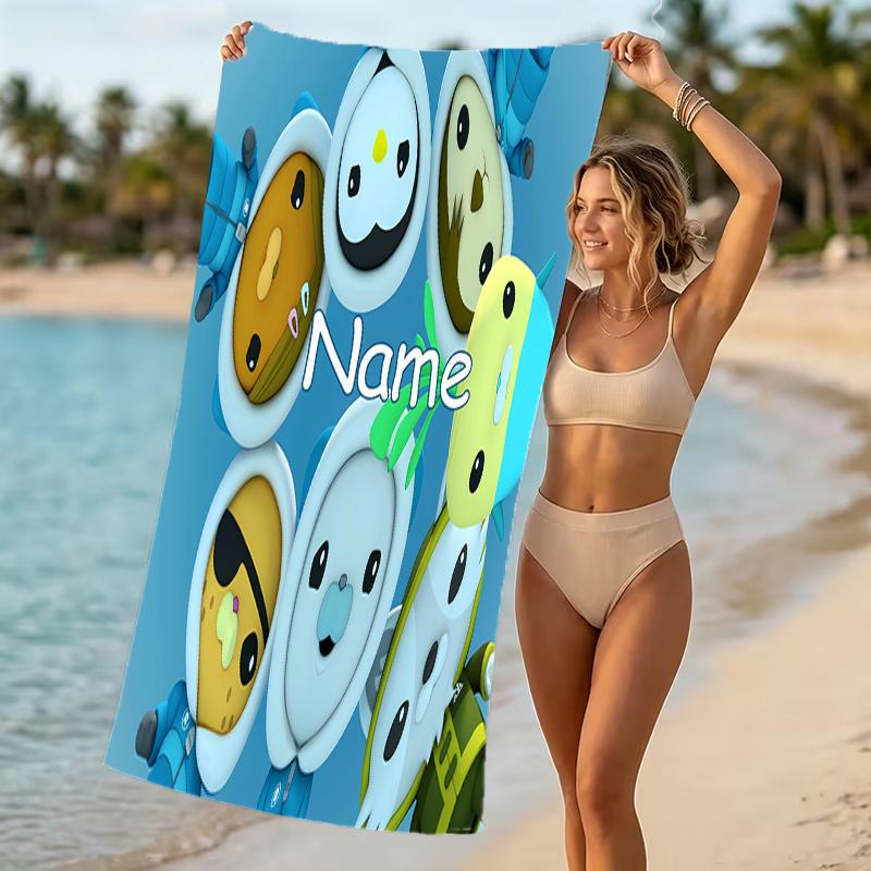 Customizable personalized beach towels Octonauts themed designs.Suitable for the beach, yoga, sports;ideal as beach accessories