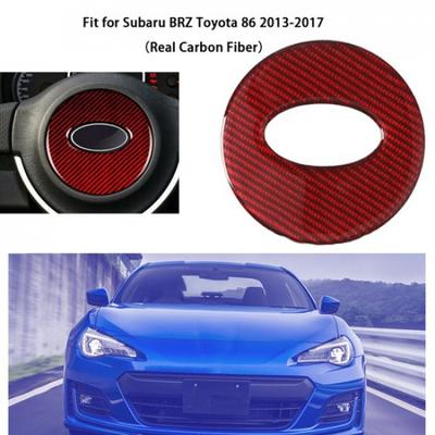 Pasuje do Subaru BRZ Toyota 86 2013-17 Naklejka Dekoracyjna Kierownicy z Włókna Węglowego Czerwona