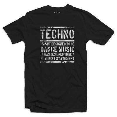 Statement Futurista Techno Acid House Musica Dance Rave DJ Maglietta da Uomo