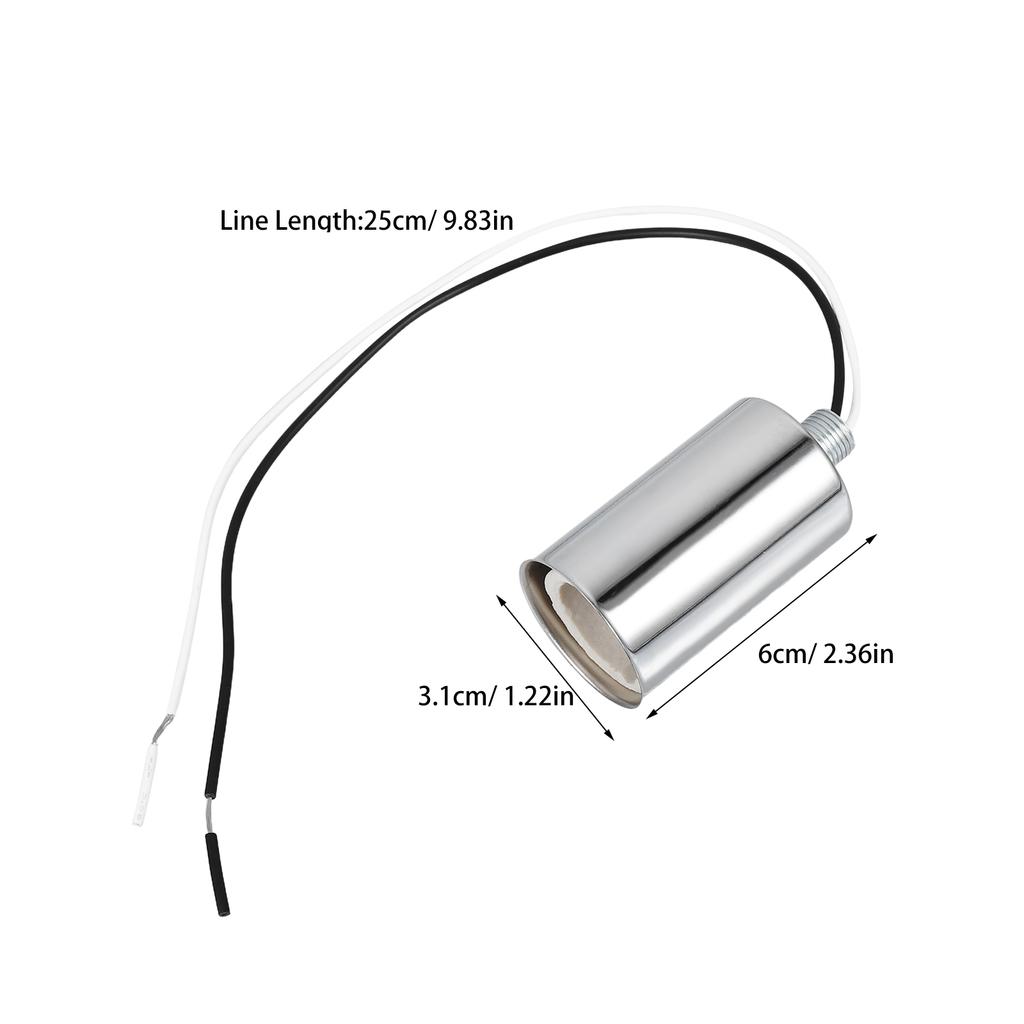 Table Lamp Base Ceramic Screw Socket With Cord Durable Rustproof Multi-Functional For Home Office Lighting Fixture Parts Lamp