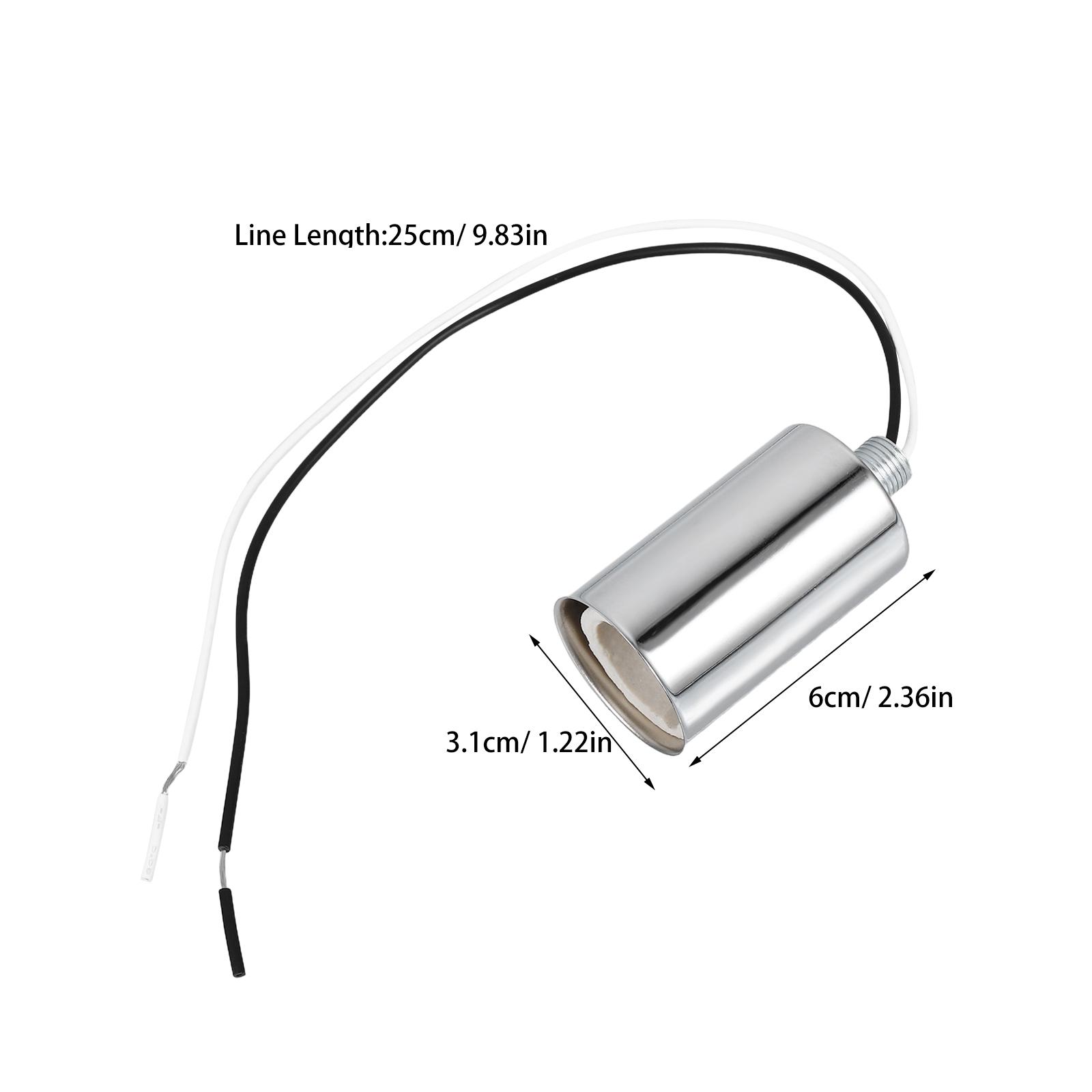 

Table Lamp Base Ceramic Screw Socket With Cord Durable Rustproof Multi-Functional For Home Office Lighting Fixture Parts Lamp срібний