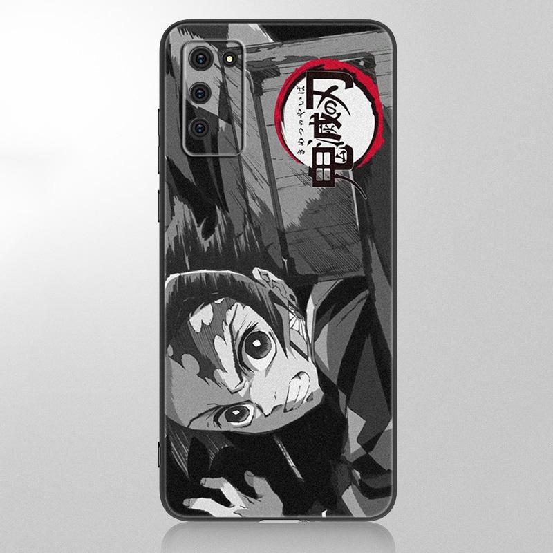 Anime Dämon Slayer Tanjiro Fall für Samsung Galaxy A12 A02S A22 A32 A52 A72 A71 A51 A41 A31 A21 A11 A50 A70 A10 A20S schwarze Abdeckung