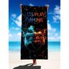 Cool Game Controller Patterned Beach Towel, Sun Protection, Windproof, Suitable For Swimming Pools, Camping, And Travel.
