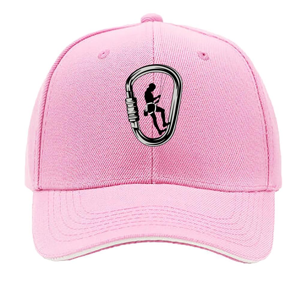 Rock Climbing Carabiner Rappelling Silhouette Minimalist Graphic Sandwich Baseball Cap Sun Cap Outdoor Workouts Hat